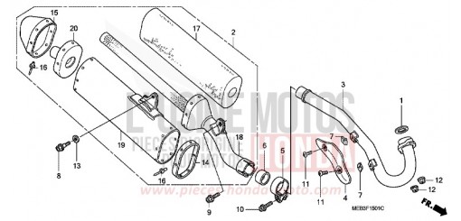 SILENCIEUX D'ECHAPPEMENT (CRF450R2-ED/U) CRF450R2 de 2002